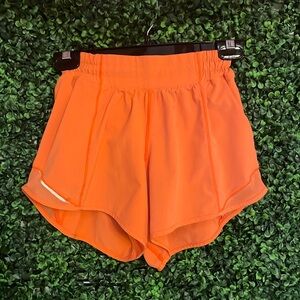 Lululemon Highlight Orange Hottie Hot Shorts Size 4 Tall
